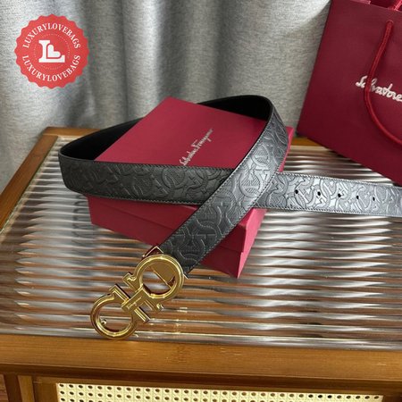 Ferragamo Black Belt 3.5cm