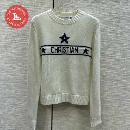 Dior Round Collar Star Cardigan Sweater