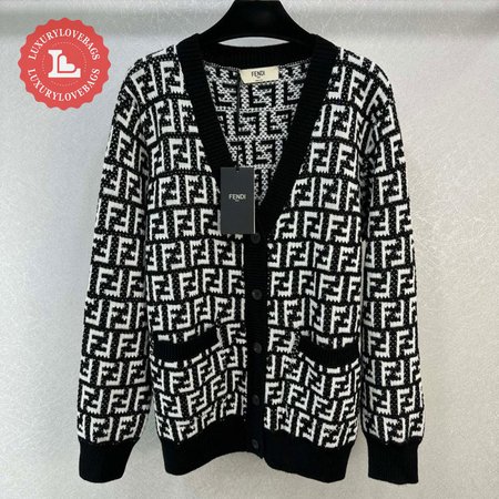 Fendi Knitting Cardigan Sweater Black