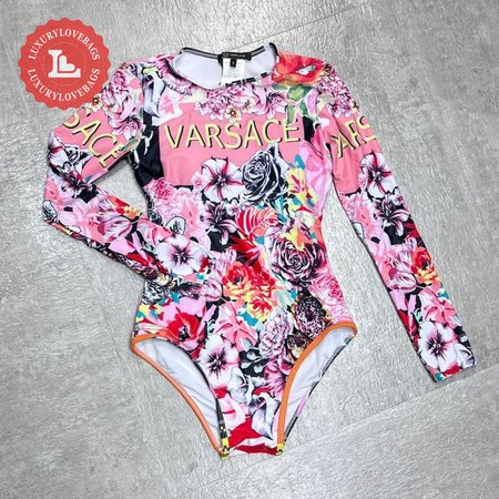 Versace Pink Rose One-Piece Swimsuit