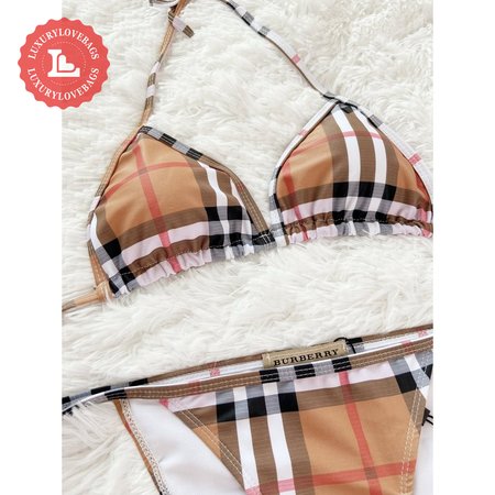 Burberry Grid Two-Piece Swimsuit