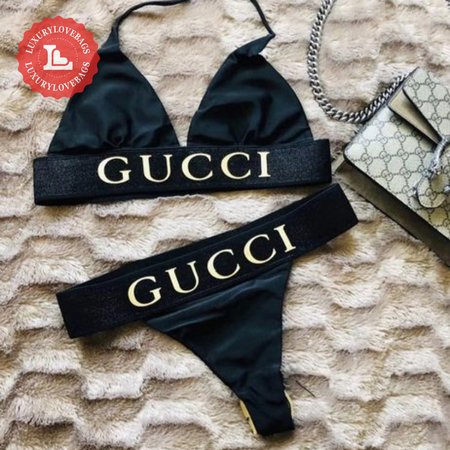 Gucci Black Two-Piece Swimsuit