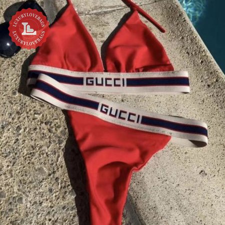 Gucci Red Two-Piece Swimsuit