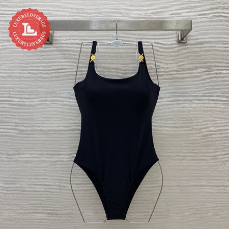 Versace Black U-Neck One-Piece Swimsuit