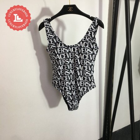 Versace Monogram-Printed Backless One-Piece Swimsuit