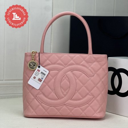 Chanel Caviar Quilted Petit Shopping Tote Pst Pink