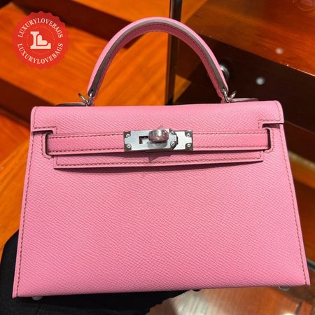 Hermes Handbags Kelly Mini 1q Handbag Rose Confetti