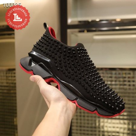 Christian Louboutin Spike Sock Black Red Sneaker