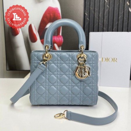 Medium Lady Dior Bag Horizon Blue Cannage Lambskin