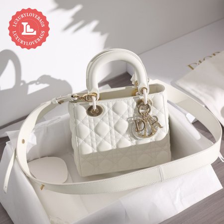 Mini Lady Dior Bag Cream Lambskin Cannage