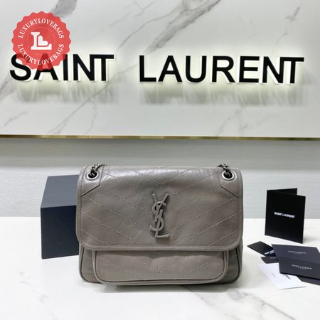 Saint Laurent Gray Niki Shoulder Bag