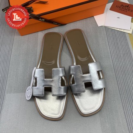 Hermes Sandal Silver Leather