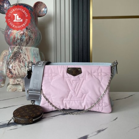 maxi multi pochette accessoires silver/pale pink