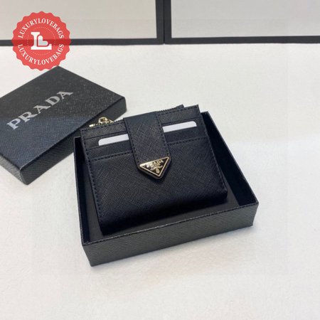 Prada Saffiano And Leather Card Holder