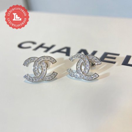 Chanel Silver & Crystal Earrings