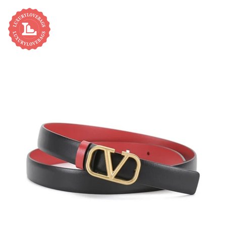 Valentino Garavani Reversible Vlogo Signature Belt In Glossy Calfskin