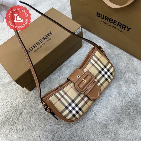 Burberry Women's White Leather-trimmed Checked Coated-canvas Shoulder Bag