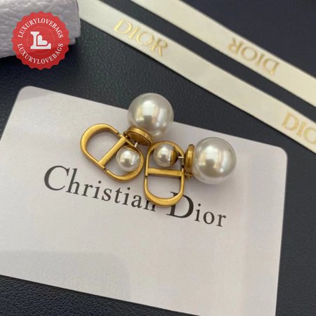 Dior CD Pearl Stud Earrings