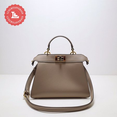 Fendi Peekaboo Iseeu Small Dove Gray Leather Bag