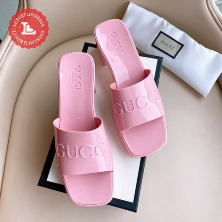 Gucci 60mm Slide Sandal Pink Rubber