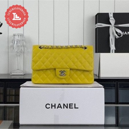 Chanel Yellow Quilted Caviar Leather Maxi Classic Double Flap Bag