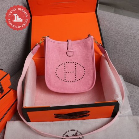 Hermes Pink Rose Sakura Evelyne III Pm Messenger Bag