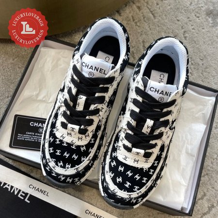 Chanel Suede Trainer Printed CC Sneaker