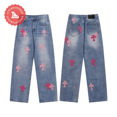 Chrome Hearts Levi's Pink Cross Patch Jeans