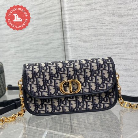 Dior Oblique Jacquard Blue 30 Montaigne Avenue Bag