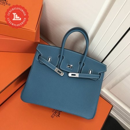 Hermes Blue Birkin Handmade Bag