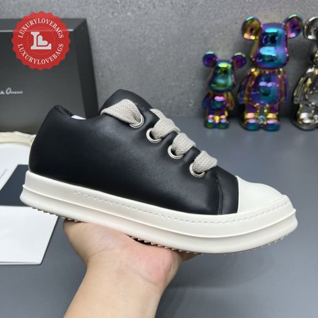 Rick Owens Jumbo Lace Padded Sneaks Low Black Milk