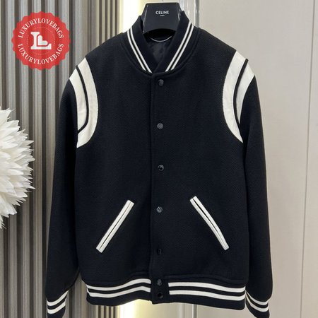 Saint Laurent Teddy Wool-Blend Bomber Jacket