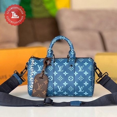 Blue Monogram Keepall 25cm