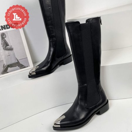 Alexander Mcqueen Black Knee High Boots