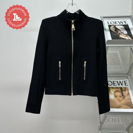 Balmain Black Zip Cardigan