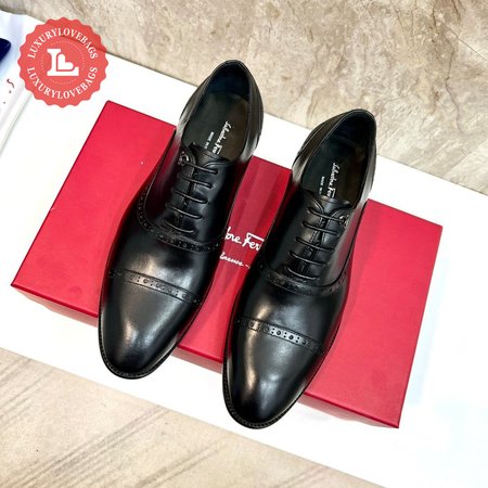 Salvatore Ferragamo Boston Black Cap Toe Loafers