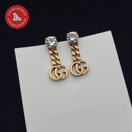 GUCCI Crystal Double G Earrings