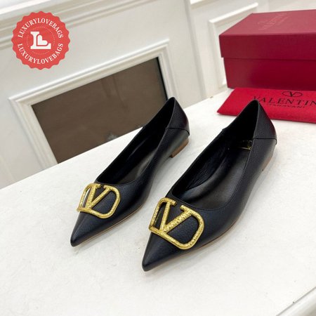 Valentino VLogo Leather Ballerina Shoes