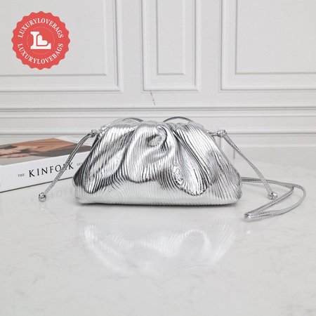 Bottega Veneta Mini Pouch Silver