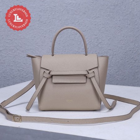 Celine Pico Belt Bag In Grained Calfskin Light Taupe