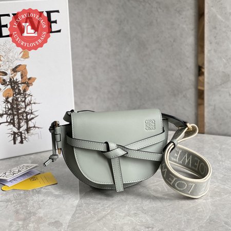 Loewe Mini Gate Bag In Soft Calfskin And Jacquard