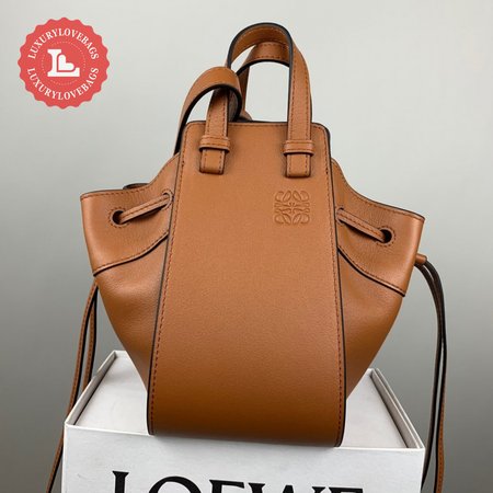 Loewe Mini Hammock Drawstring In Classic Calfskin Tan