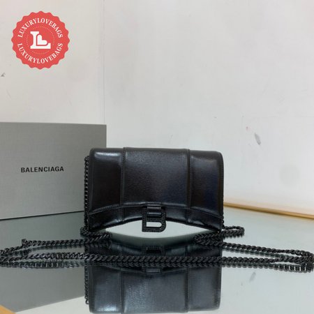 Balenciaga Hourglass Wallet On Chain Box In Black 656050