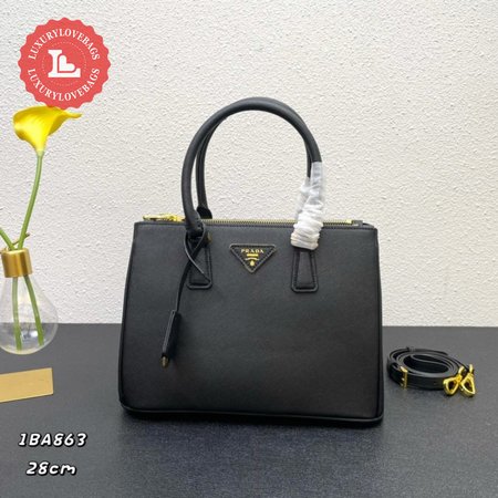 Prada Galleria Saffiano Leather Bag Medium Black 1BA863