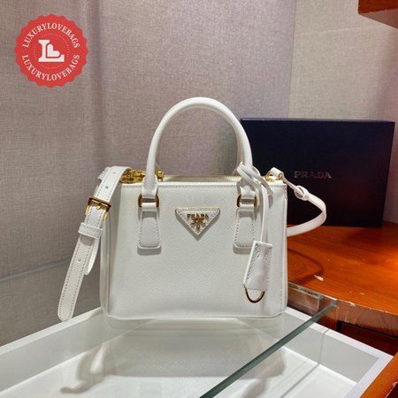 Prada Galleria Saffiano Leather Mini-Bag White 1BA906