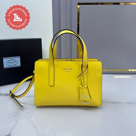 Prada Re-Edition 1995 Brushed-Leather Mini Handbag Yellow 1BA357