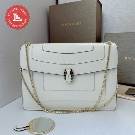 Bvlgari Serpenti Forever Shoulder Bag White 290265