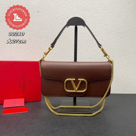 Valentino Loco Calfskin Shoulder Bag Gingerbread WB0K30ZXL_PVG