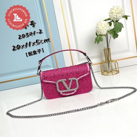 Valentino Loco Calfskin Shoulder Bag Pink