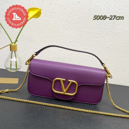 Valentino Loco Calfskin Shoulder Bag Prune WB0K30ZXL_ZA2